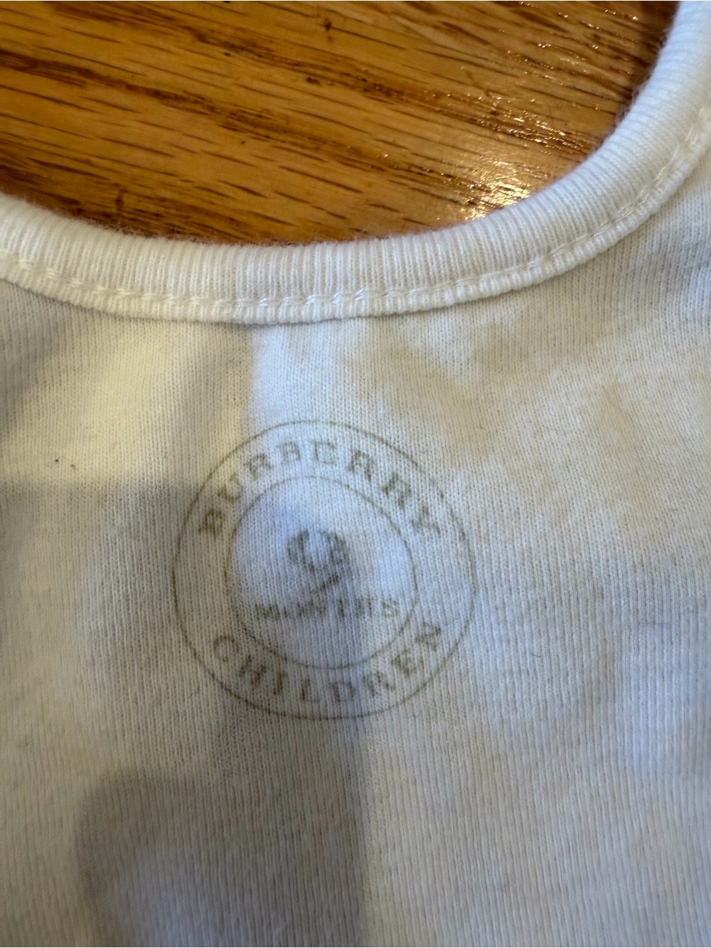 Burberry Children White Cotton baby bib - Classic Logo 9 months